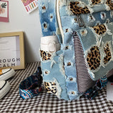 Casual Denim Women Backpack Large Capacity School Bags