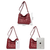 Casual Double Zipper Crossbody Bags Soft PU Leather Shoulder Bags