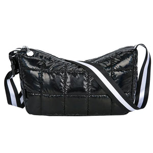 Casual Down Cotton Shoulder Bags Women Wide Strap Crossbody Bag