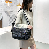 Casual Down Cotton Shoulder Bags Women Wide Strap Crossbody Bag