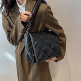 Casual Down Quilted Women's Shoulder Bag Soft Square Handbag for Women