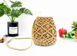 Straw Shoulder Bucket Bag Women Summer Woven Crossbody Beach Bags