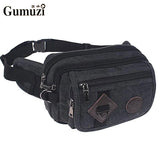 Casual Durable Men Waist Packs Classic Canvas Male Messenger Bags