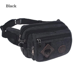 Casual Durable Men Waist Packs Classic Canvas Male Messenger Bags