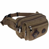 Casual Durable Men Waist Packs Classic Canvas Male Messenger Bags