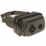 Casual Durable Men Waist Packs Classic Canvas Male Messenger Bags