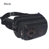 Casual Durable Men Waist Packs Classic Canvas Male Messenger Bags