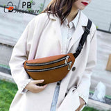 Casual Fanny Chest Bag Women Suede Waist Belt Pack Zipper Shoulder Crossbody Bag