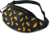 Rainbow Gay Pride Heart Fanny Pack, Adjustable Belt for Travel Sports Running