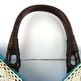 Casual Rainbow Stripes Bow Lace Straw Bag