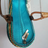 Casual Rainbow Stripes Bow Lace Straw Bag