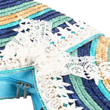 Casual Rainbow Lace Bow Straw Bag