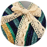 Casual Rainbow Stripes Bow Lace Straw Bag