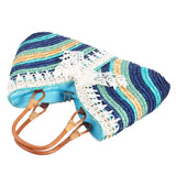 Casual Rainbow Lace Bow Straw Bag