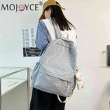 Floral Print Backpack Large Capacity Travel Book Pack Schoolbag