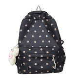 Floral Print Backpack Large Capacity Travel Book Pack Schoolbag