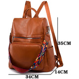 Casual Multifunctional Backpack Removable Shoulder Strap High PU Fabric