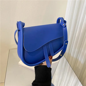 Casual Saddle Bag Small Shoulder Bags for Women High PU Leather Crossbody Female