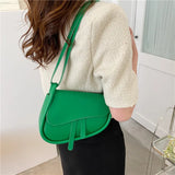 Casual Saddle Bag Small Shoulder Bags for Women High PU Leather Crossbody Female