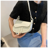 Casual Saddle Bag Small Shoulder Bags for Women High PU Leather Crossbody Female