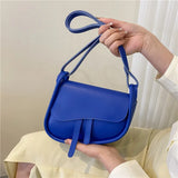 Casual Saddle Bag Small Shoulder Bags for Women High PU Leather Crossbody Female