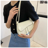 Casual Saddle Bag Small Shoulder Bags for Women High PU Leather Crossbody Female
