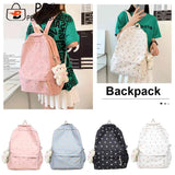 Floral Print Backpack Large Capacity School Bag