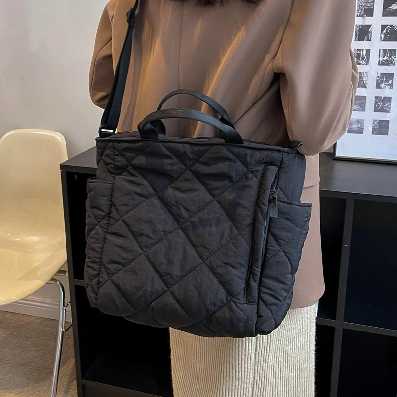 Casual Tote Bag Autumn Winter Large Capacity Shoulder Crossbody Bag