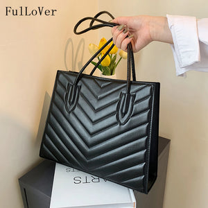 Casual Female Shoulder Bags Square Handbags Stripe Large Capacity Tote Bags