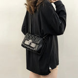 Casual Leather Chain Crossbody Bag for Women Shoulder Messenger Clutch