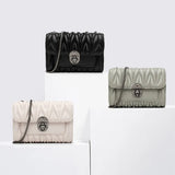 Casual Leather Chain Crossbody Bag for Women Shoulder Messenger Clutch