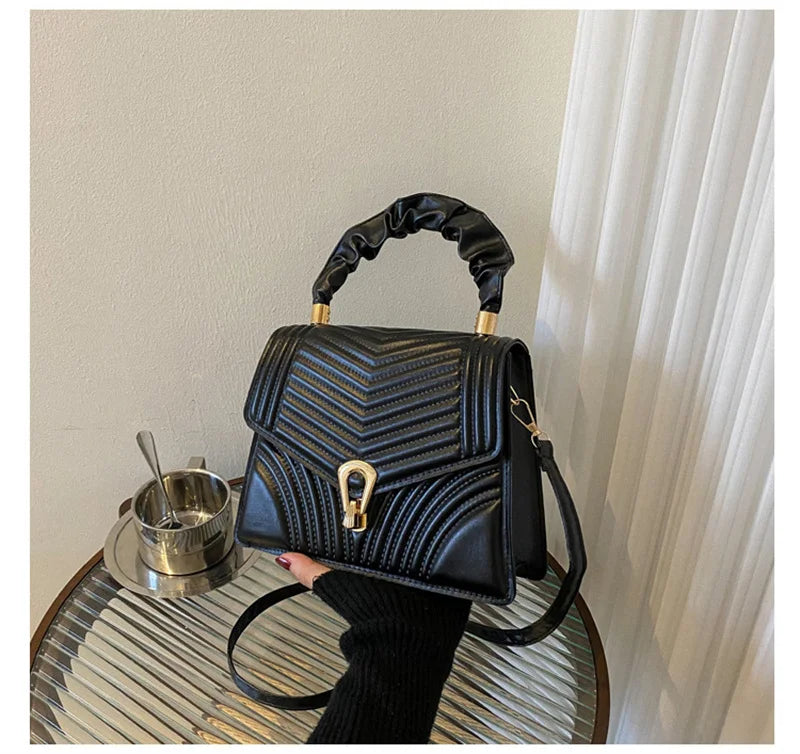 Casual Flap Shoulder Bag for Women Small PU Leather Bag