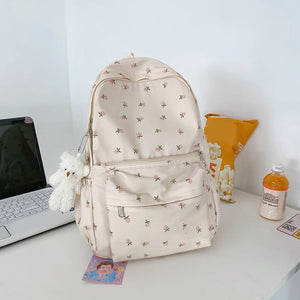 Floral Prints Women Backpack Large Capacity School Bags Travel Backpack