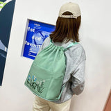 Casual Waterproof Backpack Large Capacity Shoulder Bag Handbag Women Embroidery