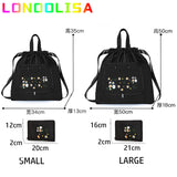Embroidery Foldable Backpack Women Large Capacity Bagpack