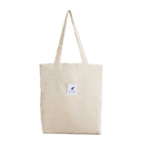 Foldable Corduroy Shopping Bag Eco friendly Reusable Grocery Tote Handbag