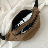 Casual Canvas Waist Bag Women Belt Bag Fanny Pack Hip Bag