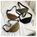 Casual Canvas Waist Bag Women Belt Bag Fanny Pack Hip Bag