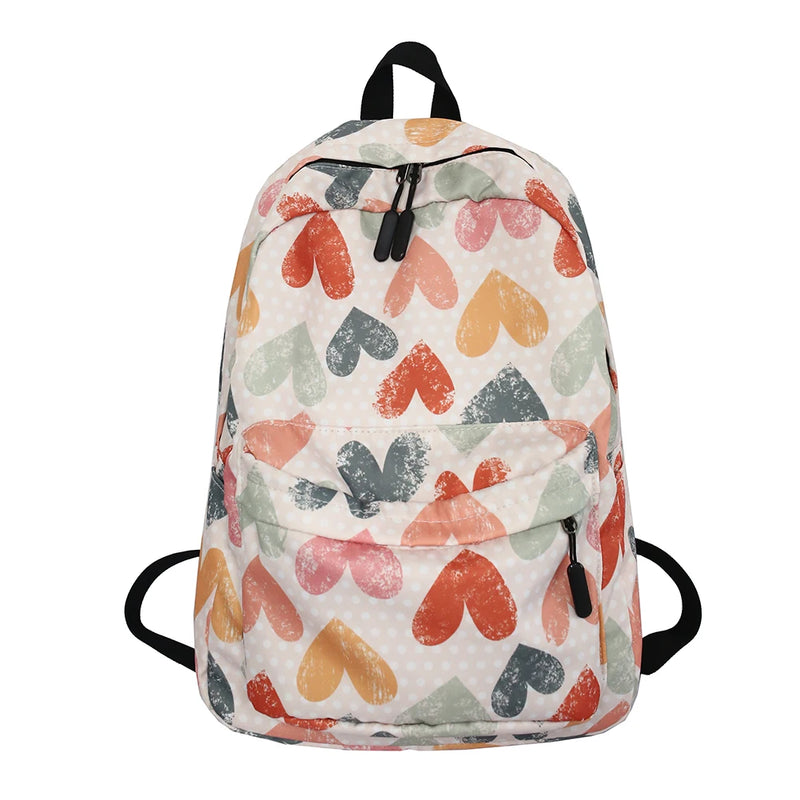 Casual Graffiti School Bags for Girls Multi-layer Pockets Nylon Knapsack