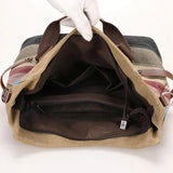 Striped Handbag Ladies Shoulder Bag Summer Vintage Cotton Tote Canvas Bag