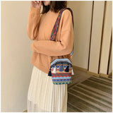 Hand Woven Hobo Crossbody Ethnic Straw Bags Women Handbag Retro Flap Rattan