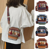 Hand Woven Hobo Crossbody Ethnic Straw Bags Women Handbag Retro Flap Rattan