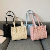 Casual PU Leather Shoulder Bag Autumn Cartoon Printing Female Crossbody Bag