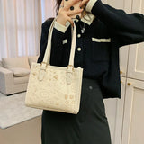 Casual PU Leather Shoulder Bag Autumn Cartoon Printing Female Crossbody Bag
