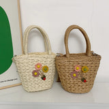 Women Beach Weaving Straw Bag Top Handle Handbags Tote Bag