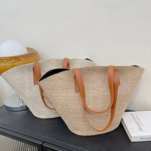 Casual Straw Handbags Woven Women Shoulder Bags Summer Beach Totes