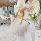 Casual Straw Handbags Woven Women Shoulder Bags Summer Beach Totes