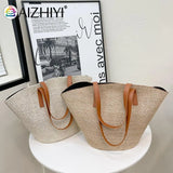 Casual Straw Shoulder Tote Bag Large Capacity Handbag