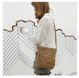 Lady Handbag Straw Knit Beach Bag Shoulder Messenger Bag