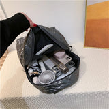 Quilted Down Fabric Backpack for Women Laptop Travel School Bagpack